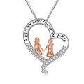 wholesale 925 Sterling Silver CZ Heart Necklace - Sisters Friendship  for Women-0-0