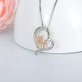 wholesale 925 Sterling Silver CZ Heart Necklace - Sisters Friendship  for Women-0-2