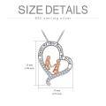 wholesale 925 Sterling Silver CZ Heart Necklace - Sisters Friendship  for Women-0-5