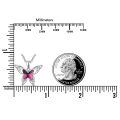 wholesale 925 Sterling Silver Pink Crystal Celtic Knot Butterfly Pendant Necklace with 20 Chain-0-3
