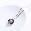 wholesale 925 Sterling Silver Rainbow Crystal Panda Charm Necklace for Women's Gifts-0-2