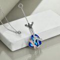 wholesale 925 Sterling Silver Blue Crystal Dragonfly Urn Pendant Keepsake Memorial Jewelry for Ashes Women Men 43mm x 68mm-0-3