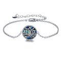 wholesale 925 Sterling Silver Abalone Shell Lotus Flower Charm Chain Bracelet Yoga s for Her-0-0