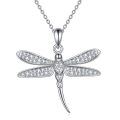 wholesale 925 Sterling Silver CZ Dragonfly Pendant Necklace for Women Girls Teens s-0-0