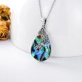wholesale 925 Sterling Silver Abalone Shell Teardrop Celtic Dragonfly Necklace Pendant  for Her-0-1