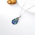 wholesale 925 Sterling Silver Abalone Shell Teardrop Celtic Dragonfly Necklace Pendant  for Her-0-2