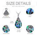 wholesale 925 Sterling Silver Abalone Shell Teardrop Celtic Dragonfly Necklace Pendant  for Her-0-3