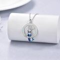 wholesale 925 Sterling Silver Blue Opal Mermaid Pendant Necklace s for Women-0-1