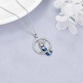 wholesale 925 Sterling Silver Blue Opal Mermaid Pendant Necklace s for Women-0-2