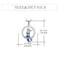 wholesale 925 Sterling Silver Blue Opal Mermaid Pendant Necklace s for Women-0-3