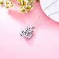 wholesale 925 Sterling Silver Blue Crystal Raccoon Heart Pendant Necklaces for Women Gifts-0-2