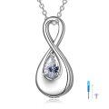 wholesale 925 Sterling Silver Infinity Teardrop Cremation Jewelry Keepsake Pendant Necklace for Ashes with Chain and Funnel Set-0-0
