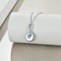 wholesale 925 Sterling Silver Infinity Teardrop Cremation Jewelry Keepsake Pendant Necklace for Ashes with Chain and Funnel Set-0-3