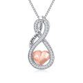 wholesale 925 Sterling Silver Cubic Zirconia-Cut Rose Gold Heart Infinity Memorial Jewelry Urn Keepsake Necklace-0-0