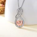 wholesale 925 Sterling Silver Cubic Zirconia-Cut Rose Gold Heart Infinity Memorial Jewelry Urn Keepsake Necklace-0-1