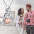 wholesale 925 Sterling Silver Cubic Zirconia-Cut Rose Gold Heart Infinity Memorial Jewelry Urn Keepsake Necklace-0-3