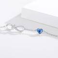 wholesale 925 Sterling Silver Blue Crystal Infinity Heart Cross Charm Bracelet-0-1