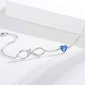 wholesale 925 Sterling Silver Blue Crystal Infinity Heart Cross Charm Bracelet-0-2