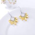wholesale 925 Sterling Silver Yellow Gold Plated Sunflower Dangle Earrings - You Are My Sunshine Gift for Her-0-1