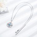 wholesale 925 Sterling Silver Natural Turquoise Compass Pendant Necklace for Women Men s-0-1