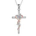 wholesale 925 Sterling Silver Butterfly Heart Cross Pendant Necklace s for Women Girls-0-0