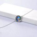 wholesale 925 Sterling Silver Moon Wolf Link Chain Ankle Bracelet w/ Abalone Shell & Stars for Women Teen Girls-0-3