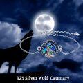 wholesale 925 Sterling Silver Moon Wolf Link Chain Ankle Bracelet w/ Abalone Shell & Stars for Women Teen Girls-0-5