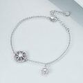 wholesale 925 Sterling Silver Compass & Ship Wheel White Opal Charm Bracelet for Women and Girls' Graduation Gift-0-3