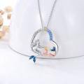 wholesale 925 Sterling Silver Heart-Shaped Mermaid Pendant Necklaces for Women and Girls' Gifts-0-1