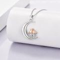 wholesale 925 Sterling Silver CZ Mushroom on Crescent Moon Necklace - Cute Bunny Birthdays Gifts for Her-0-2