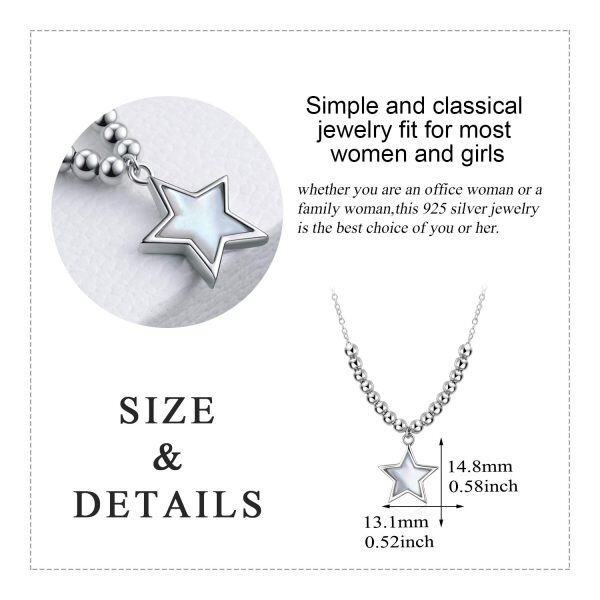 Sterling Silver Shell Silver Plated Star Pendant Necklace -3