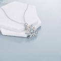wholesale 925 Sterling Silver Blue Crystal Snowflake Pendant Necklace for Women-0-2