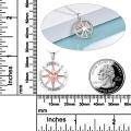 wholesale 925 Sterling Silver Rose Gold Heart Compass Pendant Necklace for Women-0-2