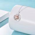wholesale 925 Sterling Silver Rose Gold Heart Compass Pendant Necklace for Women-0-3