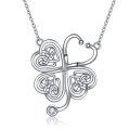 wholesale 925 Sterling Silver Celtic Knot Clover Stethoscope Pendant Necklaces for Nurses Gifts-0-0