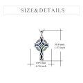 wholesale 925 Sterling Silver Abalone Shell Inlay Celtic Knot Cross Pendant Necklace for Women Girls  45cm Chain Length-0-3
