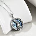 wholesale 925 Sterling Silver Skull & Raven Pendant Necklaces with Abalone Shell Inlay for Women's s-0-5