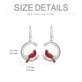 wholesale 925 Sterling Silver Red Cardinal Bird Dangle Earrings with Stars and Moon Design-0-2