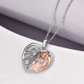 wholesale 925 Sterling Silver Heart Angel & Rose Gold Dragon Pendant Necklace for Girls Women Teens s-0-2