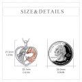 wholesale 925 Sterling Silver Heart Angel & Rose Gold Dragon Pendant Necklace for Girls Women Teens s-0-4