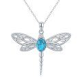 wholesale 925 Sterling Silver Turquoise Dragonfly Necklace Celtic Jewelry for Women Girls-0-0
