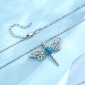 wholesale 925 Sterling Silver Turquoise Dragonfly Necklace Celtic Jewelry for Women Girls-0-5