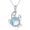 wholesale 925 Sterling Silver Moonstone Pendant Necklaces for Teen Girls - Cancer Zodiac s-0-0