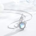 wholesale 925 Sterling Silver Moonstone Pendant Necklaces for Teen Girls - Cancer Zodiac s-0-1