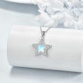 wholesale 925 Sterling Silver Moonstone Star Necklace with Celtic Knot Design for Women and Men-0-3