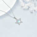 wholesale 925 Sterling Silver Moonstone Star Necklace with Celtic Knot Design for Women and Men-0-4