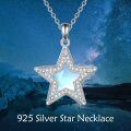 wholesale 925 Sterling Silver Moonstone Star Necklace with Celtic Knot Design for Women and Men-0-5