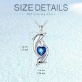 wholesale 925 Sterling Silver Dolphins with Blue Heart Pendant Necklaces for Women Sea Life s-0-4