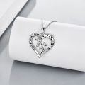 wholesale 925 Sterling Silver Giraffe Heart Pendant Necklace for Women Wife Mom Gift-0-2