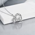 wholesale 925 Sterling Silver Giraffe Heart Pendant Necklace for Women Wife Mom Gift-0-3